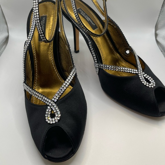 Peep Toe Dolce & Gabbana Satin Pumps - Picture 7 of 16